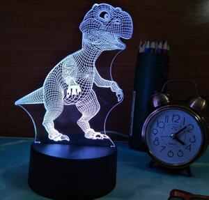 Beling 3D detská LED lampa, Dino, nočné svetlo pre deti, 16 farieb S15