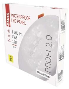Vodeodolný LED panel VIXXO 185mm, kruhový vstavaný biely, 19W neutr. b., IP65 (ZV1152)