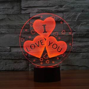 Beling 3D detská LED lampa, Milujem Ťa, nočné svetlo pre deti, 16 farieb S57