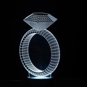 Beling 3D detská LED lampa, Prsteň, nočné svetlo pre deti, 16 farieb S61