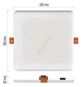 Vodeodolný LED panel VIXXO 185×185, štvorcový vstavaný biely,19W neut.b.,IP65 (ZV2152)