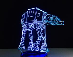 Beling 3D detská LED lampa, AT AT, nočné svetlo pre deti, 16 farieb S8