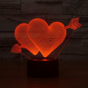 Beling 3D detská LED lampa, Prepichnuté srdcia, nočné svetlo pre deti, 16 farieb S56