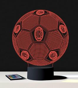 Beling 3D lampa, Lopta s logom AC Miláno,futbalový darček,16 farebná S192