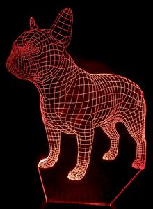 Beling 3D detská LED lampa, Francúzsky bull dog, nočné svetlo pre deti, 16 farieb S22
