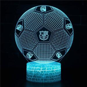 Beling 3D lampa, Lopta s logom fcb Barcelona,futbalový darček,16 farebná S196