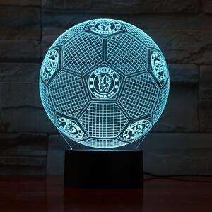 Beling 3D lampa, Lopta s logom Chelsea,futbalový darček, 16 farebná S194