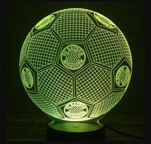 Beling 3D lampa, Lopta s logom FC Bayern Mníchov,futbalový darček,16 farebná S195