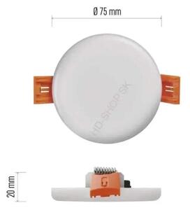 LED panel VIXXO 75mm, kruhový vstavaný biely, 6W neut. biela, IP65 (ZV1112)