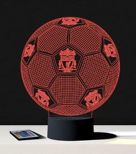 Beling 3D lampa, Lopta s logom Liverpool,futbalový darček,16 farebná S198