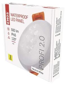 LED panel VIXXO 75mm, kruhový vstavaný biely, 6W neut. biela, IP65 (ZV1112)
