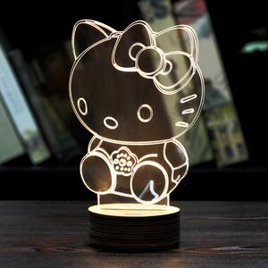 Beling 3D detská LED lampa, Hello Kitty , nočné svetlo pre deti, 16 farieb S431