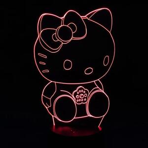 Beling 3D detská LED lampa, Hello Kitty model 3 , nočné svetlo pre deti, 16 farieb S433