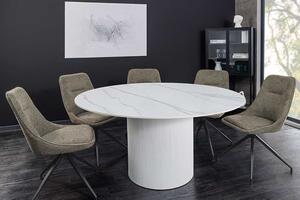 Okrúhly jedálenský stôl Parthenia 120 cm vzor biely mramor