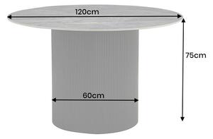 Okrúhly jedálenský stôl Parthenia 120 cm vzor sivý mramor