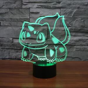 Beling 3D lampa,Bulbasaur , 7 farebná S475
