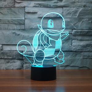 Beling 3D lampa,Squirtle, 7 farebná S484
