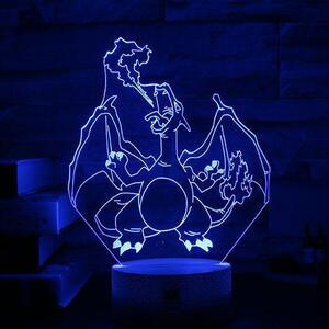 Beling 3D lampa,Charizard, 7 farebná S477