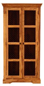 Rustikálna vitrína z masívu palisander 100x45x200