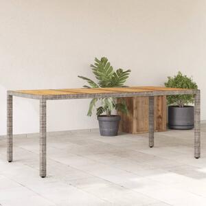 Záhradný stôl s akáciovou doskou sivý 190x90x75 cm polyratan