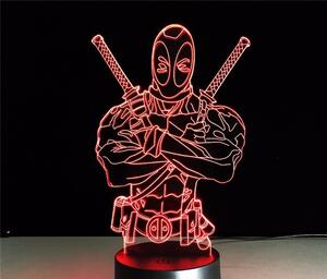 Beling 3D lampa, Deadpool 2, 7 farebná S493