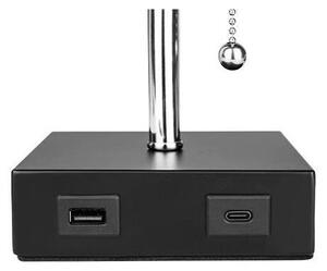 Stolná lampa 1xE27/60W/230V s USB nabíjačkou