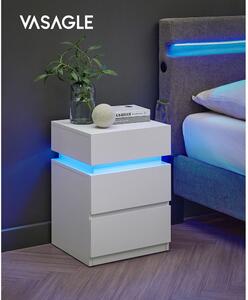 Nočný stolík s LED podsvietením biely