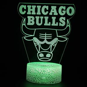 Beling 3D lampa, 3D lampa Chicago Bulls, 7 farebná LKAX54F