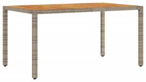 Záhradný stôl s akáciovou doskou sivý 150x90x75 cm polyratan