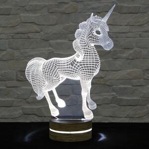 Beling 3D detská LED lampa, Jednorožec , nočné svetlo pre deti, 16 farieb S433P54