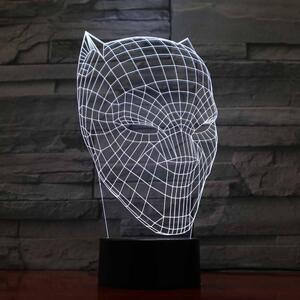 Beling 3D lampa, Čierny panter Maska 3, 7 farebná S492DD