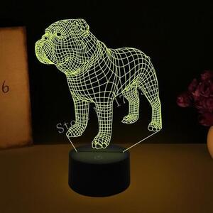Beling 3D lampa, Anglicky bull dog, 7 farebná S4SA25