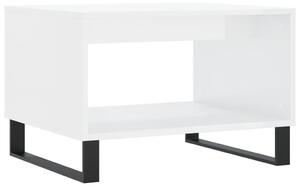Konferenčný stolík lesklý biely 60x50x40 cm spracované drevo