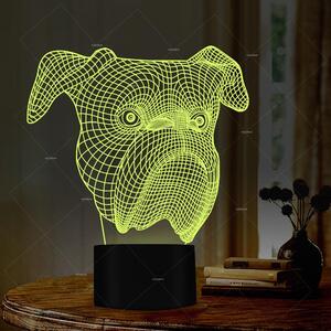 Beling 3D lampa, Anglický bull dog hlava , 7 farebná S4ASC13