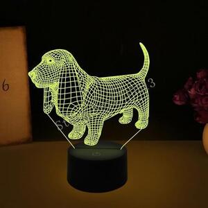 Beling 3D lampa,poľovnícky pes , 7 farebná SQWASTA