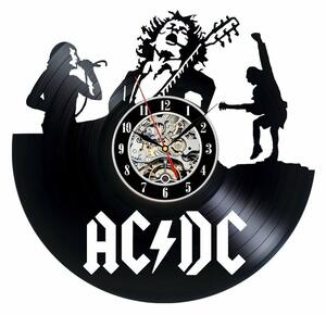 Beling vinylové nástenné hodiny AD/DC, čierne S300