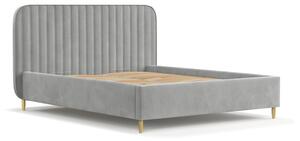 Sivá čalúnená dvojlôžková posteľ s úložným priestorom s roštom 180x200 cm Noto – Maison de Rêve