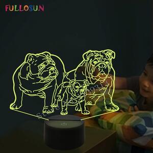 Beling 3D lampa,Pitbull rodina, 7 farebná LEQ6352