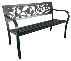 Čierna záhradná lavička 125 x 53 x 77 cm Čierna
