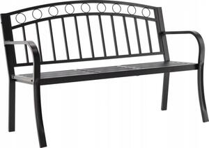 Záhradná lavička s rozkladacím stolíkom 127 x 53 x 84 cm Čierna