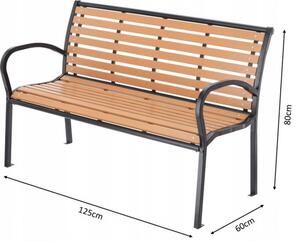Moderná záhradná lavička hnedej farby 125 x 60 x 80 cm Hnedá