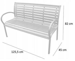 Moderná záhradná lavička tmavohnedej farby 125 x 60 x 80 cm Hnedá