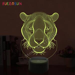 Beling 3D lampa,Hlava tigra, 7 farebná S4ASCQJ