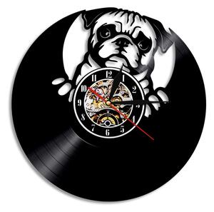 Beling vinylové nástenné hodiny Francúzsky buldoček čierne, 59GC2DS8