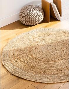 Okrúhly jutový koberec béžová pr. 120 cm