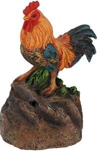 Záhradná figúrka z polyesterovej živice Rooster, 11,4 cm, viacfarebná