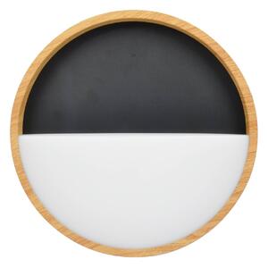 Nástenné svietidlo Vista LED, čierna/svetlé drevo, Ø 40 cm