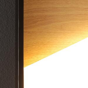 Nástenné svietidlo Vista LED, svetlé drevo/čierna, 30 x 30 cm
