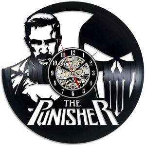Beling vinylové nástenné hodiny Punisher čierne, 5LLR36Q
