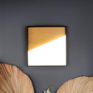 Nástenné svietidlo Vista LED, svetlé drevo/čierna, 40 x 40 cm